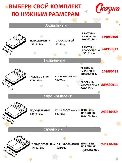 Сказка Пододеяльник евро 200х215 на молнии перкаль хлопок, 200x215, фото 4
