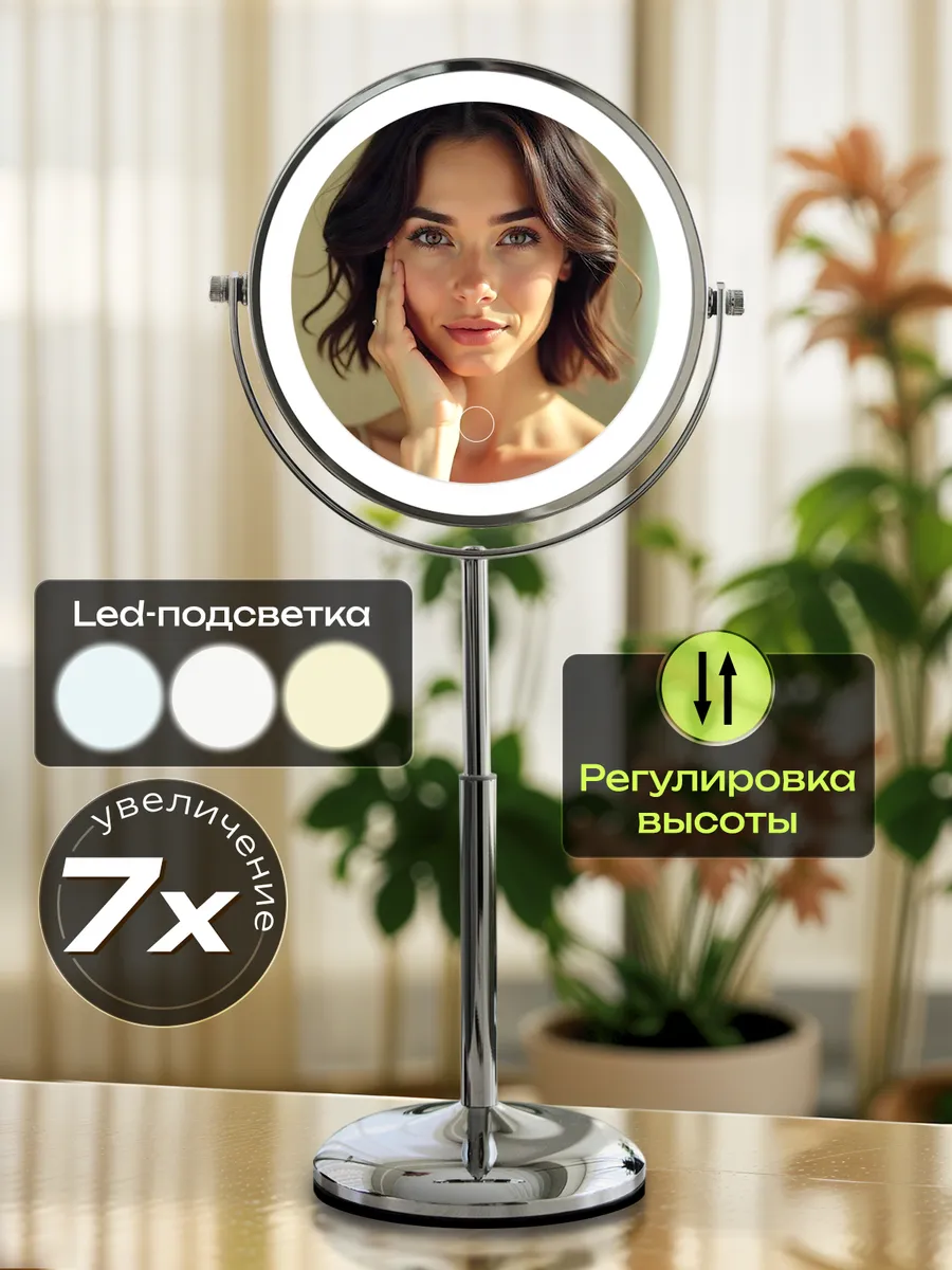 Зеркало настольное с...