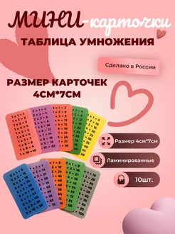 карточки таблица умножения мини