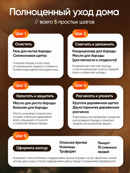 Cosmolex Набор мужской косметики для лица, бороды и усов (16 предмето…, черный, фото 3