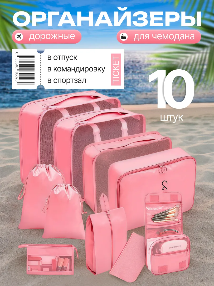 Дорожный набор органайзеров для чемодана