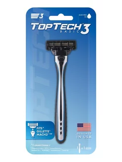 Бритва мужская Basic 3 лезвия 1 станок+сменная кассета TopTech 245262383 купить за 432 ₽ в интернет-магазине Wildberries