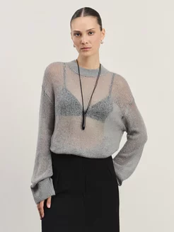 Джемпер вязаный кофта прозрачная с шерстью ZARINA 245316873 купить за 970 ₽ в интернет-магазине Wildberries