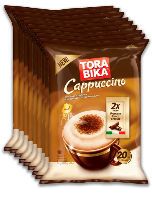 ToraBika Кофе растворимый Торабика Капучино 20 шт по 25 гр, 20 шт, 25 г, фото 2