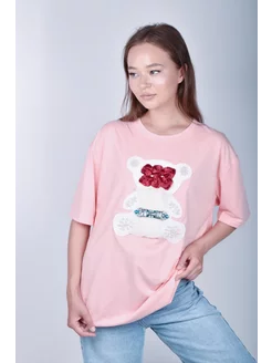 Футболка с вышивкой мишка 245330831 купить за 424 ₽ в интернет-магазине Wildberries