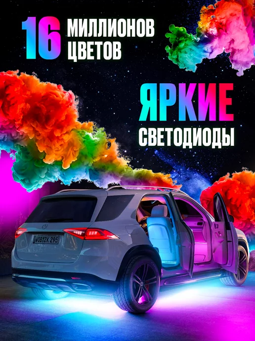 РИЛИ Подсветка в машину в салон светодиодная 18 в 1, 5 шт, фото 3