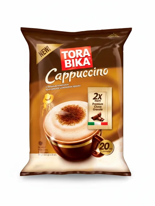 ToraBika Кофе растворимый Торабика Капучино 20 шт по 25 гр, 60 шт, 25 г, фото 3