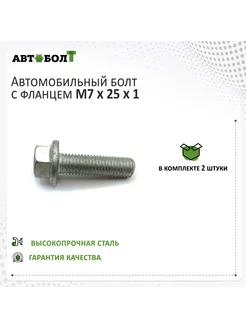 Болт с фланцем M7 x 25 x 1 - 8.8, 2 штуки