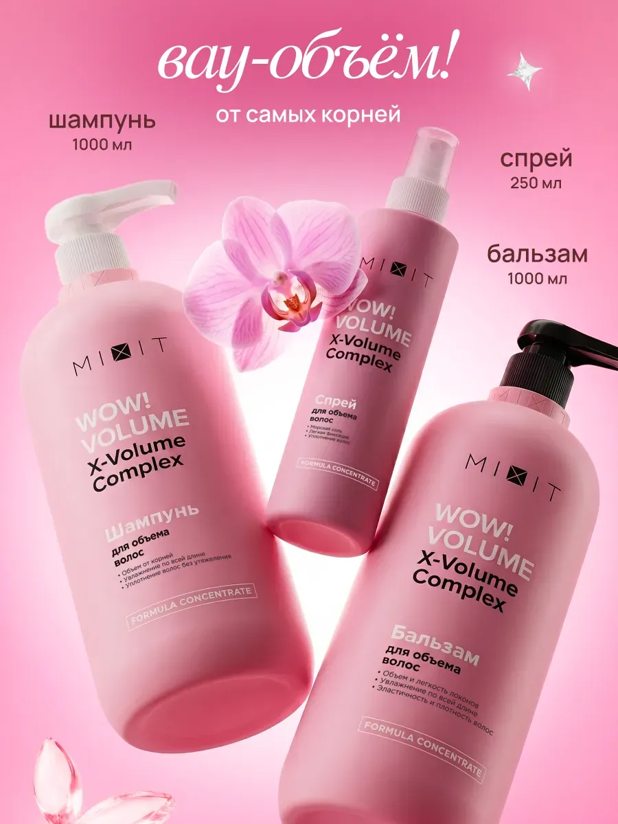 Шампунь для объема волос и бальзам спрей Wow Volume