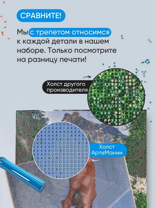 АртеМания Алмазная мозаика большая на подрамнике Пейзаж водопада 40х60, водопада, фото 6