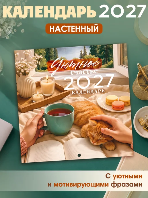 ТМ открытая планета Настенный календарь 2027 перекидной Уютное счастье для офиса, вариант