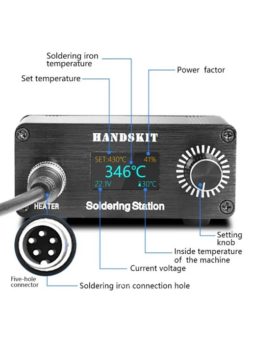 Smart equipment Цифровая портативная паяльная станция Mini HandsKit T12, черный, фото 3