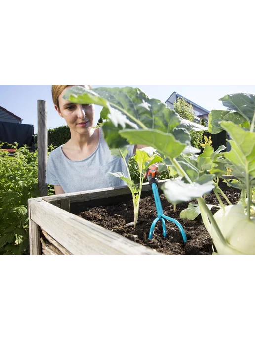 Gardena Рыхлитель ручной 7 см со съемной рукояткой, голубой, фото 4