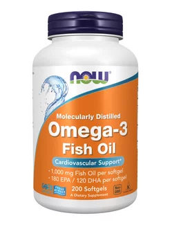 Omega-3, Омега-3, рыбий жир 1000 мг 200 кап