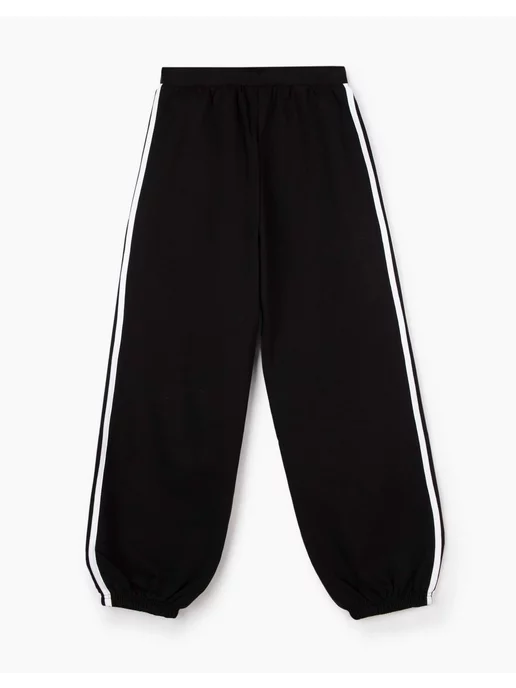 Чёрные спортивные брюки Baggy с лампасами
