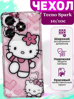 Чехол на Tecno SPARK 10 10c силиконовый Хеллоу Кити