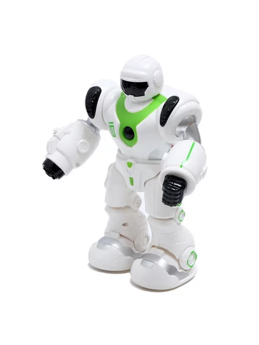 IQ BOT Робот игрушка свет звук стреляет батарейки озвучка зелёный, зеленый, фото 2
