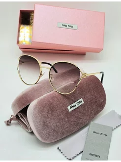 Солнцезащитные очки miu miu 245842563 купить за 1 632 ₽ в интернет-магазине Wildberries