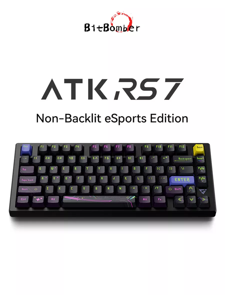 Клавиатура с эффектом киберспортивного зала RS7, черное ATK