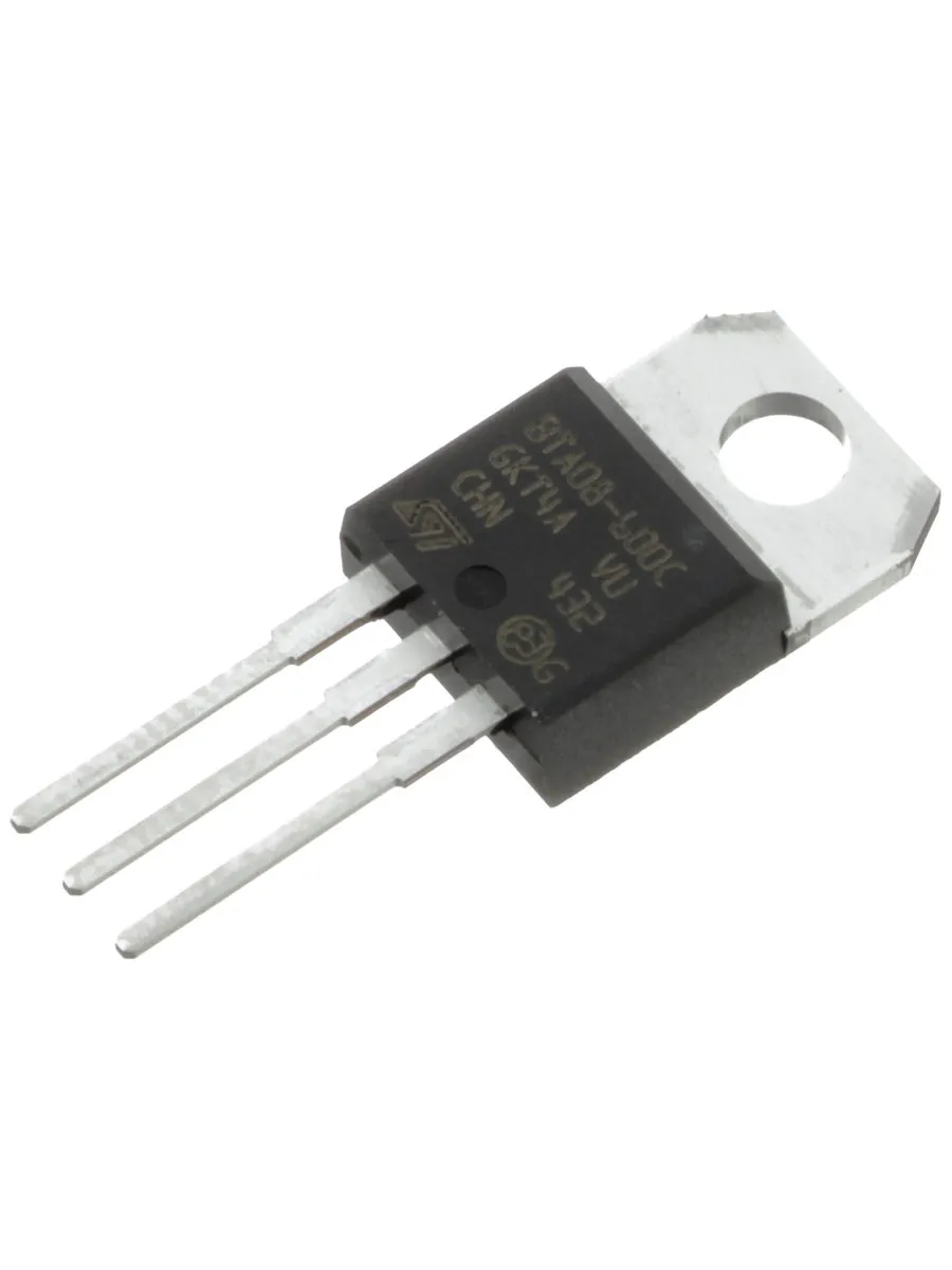 Симистор BTA08-600CRG TO-220AB STM (8А 600В 25мА 4Q)