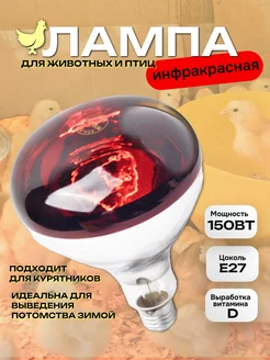 Инфракрасная лампа для курятников 150W E27