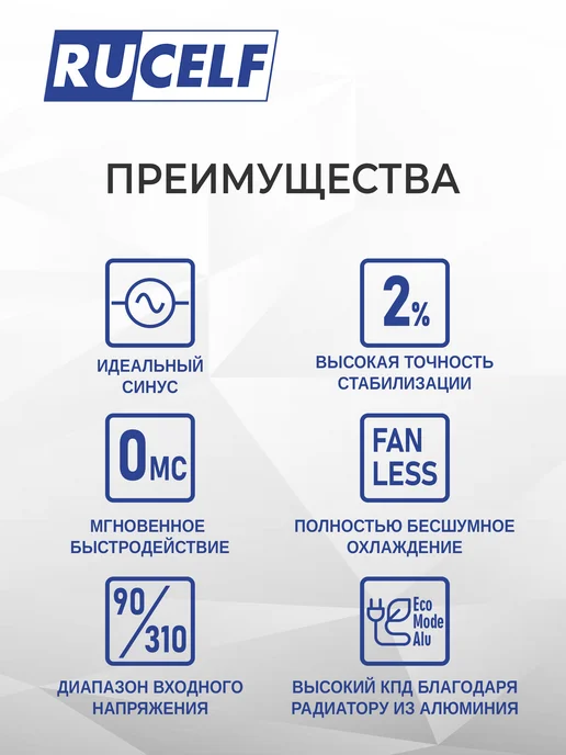 RUCELF Инверторный стабилизатор напряжения 600 ВА настенный, вариант, фото 8