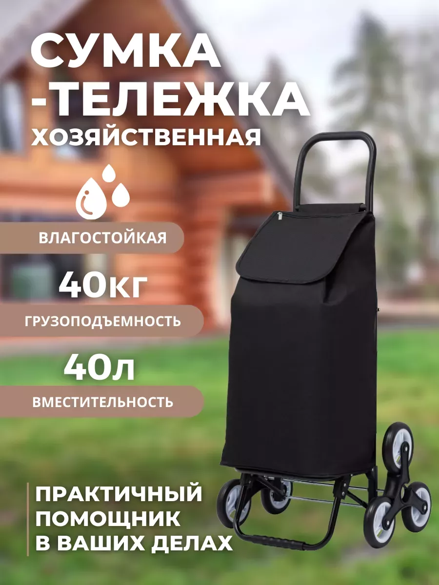 Сумка-тележка на 6-ти колесах хозяйственная 40 литров BC-462