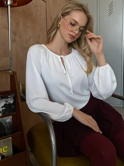 Блузка нарядная белая Camicia 246151132 купить за 1 176 ₽ в интернет-магазине Wildberries