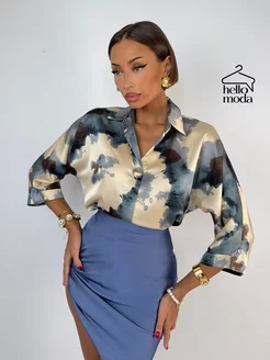 Атласная блузка нарядная HELLO MODA! 246210791 купить за 2 105 ₽ в интернет-магазине Wildberries