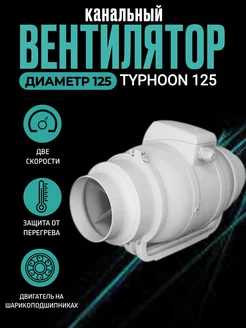 Вентилятор вытяжной канальный TYPHOON 125 мм Typhoon 246248759 купить за 4 987 ₽ в интернет-магазине Wildberries