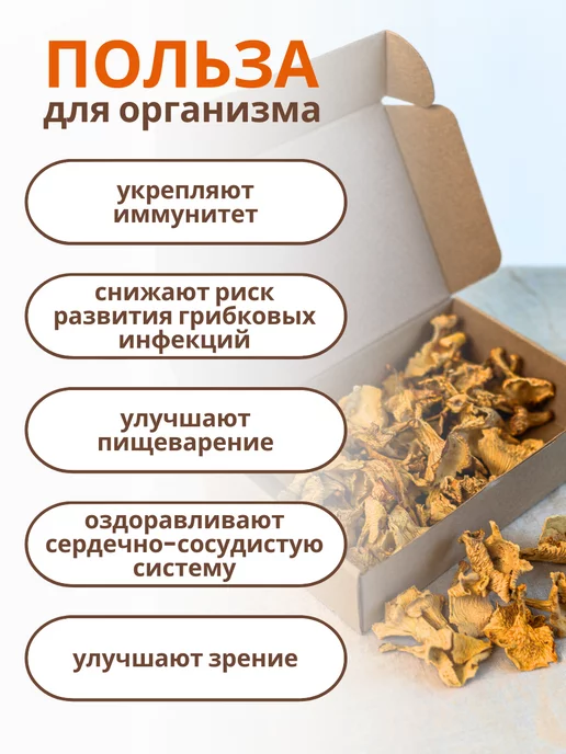 Облепиховый край Сушеные грибы лисички 100 грамм, вариант, фото 2