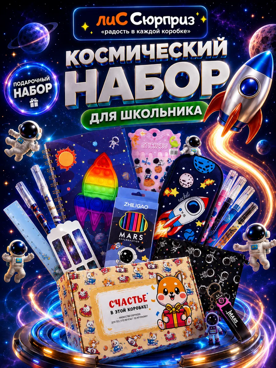 Канцелярский набор в подарок для мальчика 4–8 лет