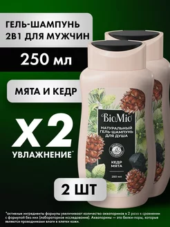 Шампунь и гель для душа мужской 2 в 1, мята и кедр, 250 мл