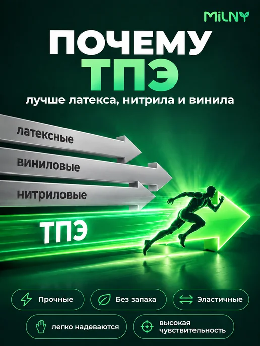 Milny Перчатки одноразовые хозяйственные прозрачные TPE 100 штук, белый, фото 2