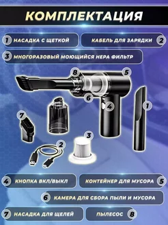 Пылесос для автомобилей 2 in 1 Vacuum Cleaner