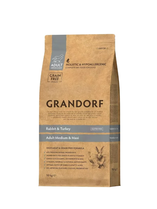 Сухой корм Grandorf' для собак, беззерновой, индейка, кролик, 10 кг, фото 2