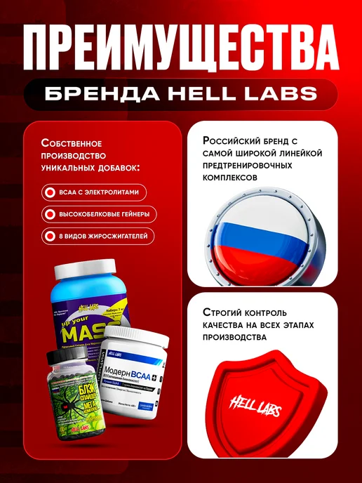 Hell labs Предтрен Pre Workout Психотик, Сливочный персик, голубой, фото 8