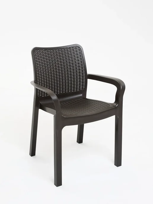 HomlyGreen Стул садовый Rattan 51х58х83 см, набор 4 шт, цвет венге, 51x58x83 см, 4 шт, фото 8