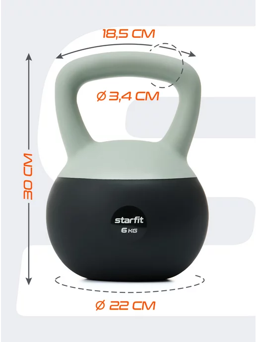 Starfit Гиря мягкая для фитнеса и спорта 8 кг, 6 кг, фото 4