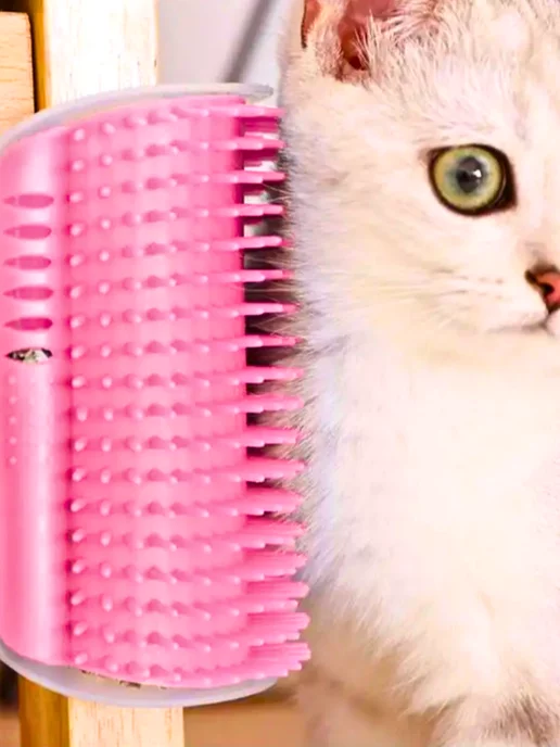 TOP TOVAP Расческа чесалка для кошек с мятой угловая, розовый, фото 7