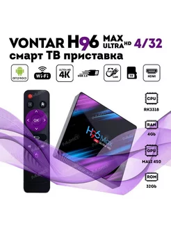 Смарт ТВ приставка H96 MAX+ 4+32 GB