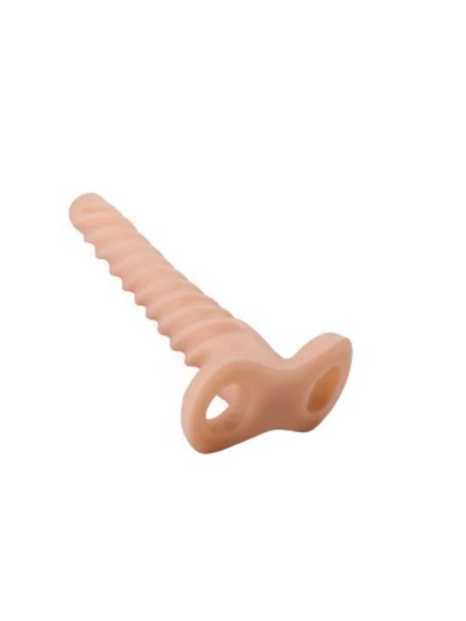 Lovetoy Спиралевидный плаг из ПВХ черный (15, Ø 2.5 см), бежевый, телесный, фото 2