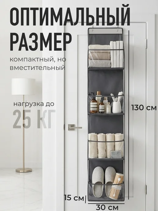 IKEA Органайзер дверной подвесной для хранения, серый, фото 5