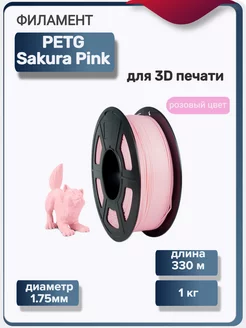 Пластик для 3Д принтера PETG для 3D печати, розовый