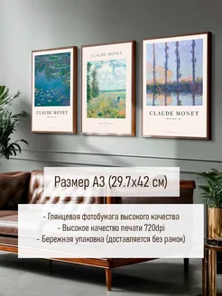 Набор постеров Клод Моне Ван Гог Posterin 246501780 купить за 449 ₽ в интернет-магазине Wildberries