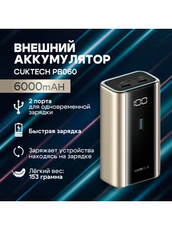 Внешний аккумулятор 67W Power Bank 2C PB060 golden Cuktech 246616580 купить за 1 788 ₽ в интернет-магазине Wildberries