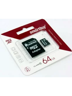 Карта памяти 64Gb microSDXC Class 10 + адаптер SD