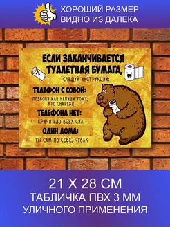 Табличка в туалет 246707889 купить за 208 ₽ в интернет-магазине Wildberries