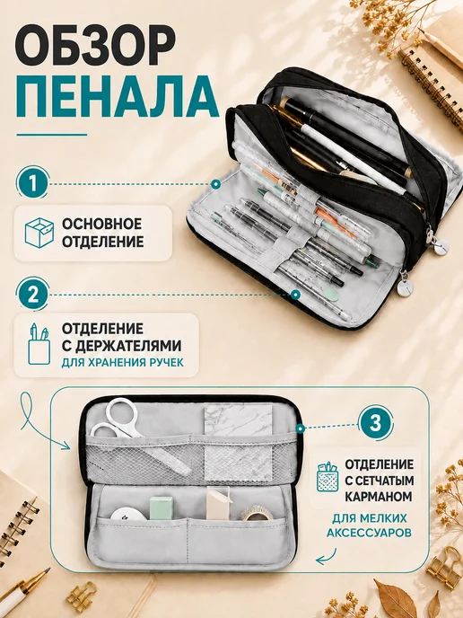 Special Пенал школьный органайзер подростковый, черный, фото 6