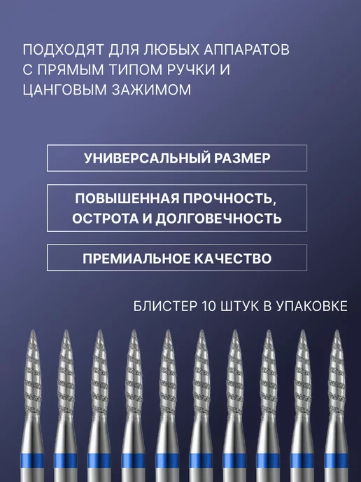 luxury_shopp Фрезы для маникюра торнадо 2,1 синие, синий, фото 4